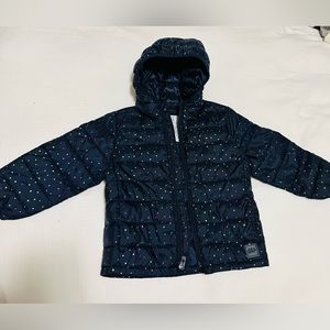 Gap winter coat - Navy Blue with hearts